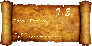 Tassy Etelka névjegykártya